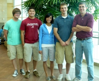 Summer research students and Dave Leonard